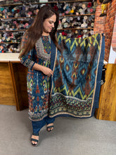 Women’s Ikat Cotton Kurta Set with Dupatta
