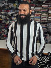 Men Striped Knitted Full Sleeve T-Shirt