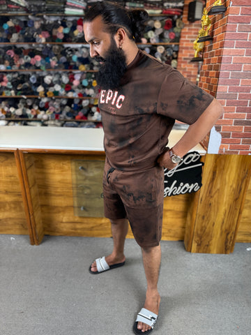 Men’s Printed Cotton Shorts Co-Ord Set