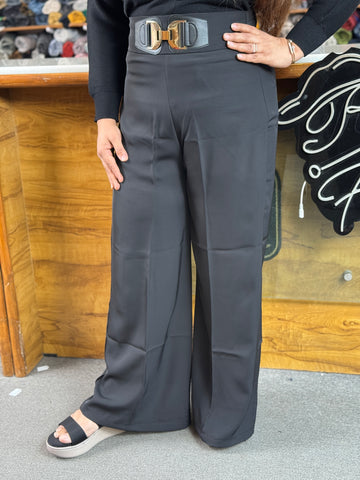Women’s High Waist Korean Wide Leg Pants with Statement Belt 🔥