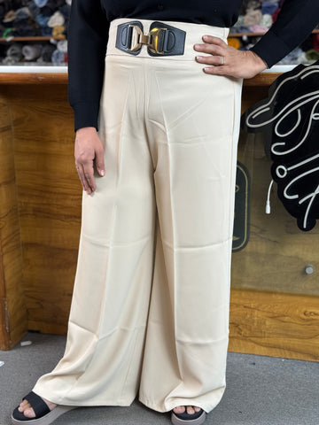 Women’s High Waist Korean Wide Leg Pants with Statement Belt 🔥