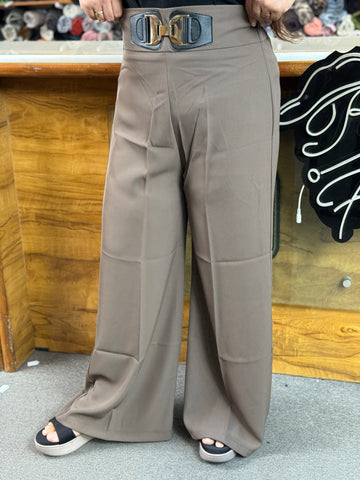 Women’s High Waist Korean Wide Leg Pants with Statement Belt 🔥
