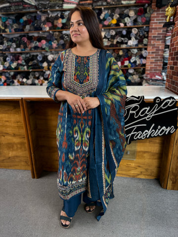 Women’s Ikat Cotton Kurta Set with Dupatta