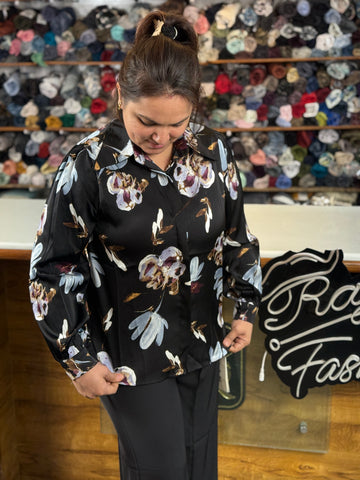 Women’s Floral Printed Korean Shirt – Premium Free Size Top