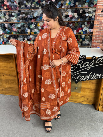 Women's Premium Cotton Printed 3-Piece Kurta Set | Raja Fashion