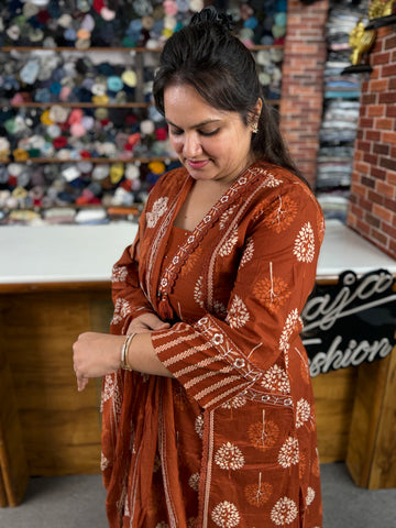 Women's Premium Cotton Printed 3-Piece Kurta Set | Raja Fashion