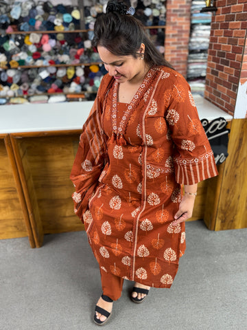 Women's Premium Cotton Printed 3-Piece Kurta Set | Raja Fashion