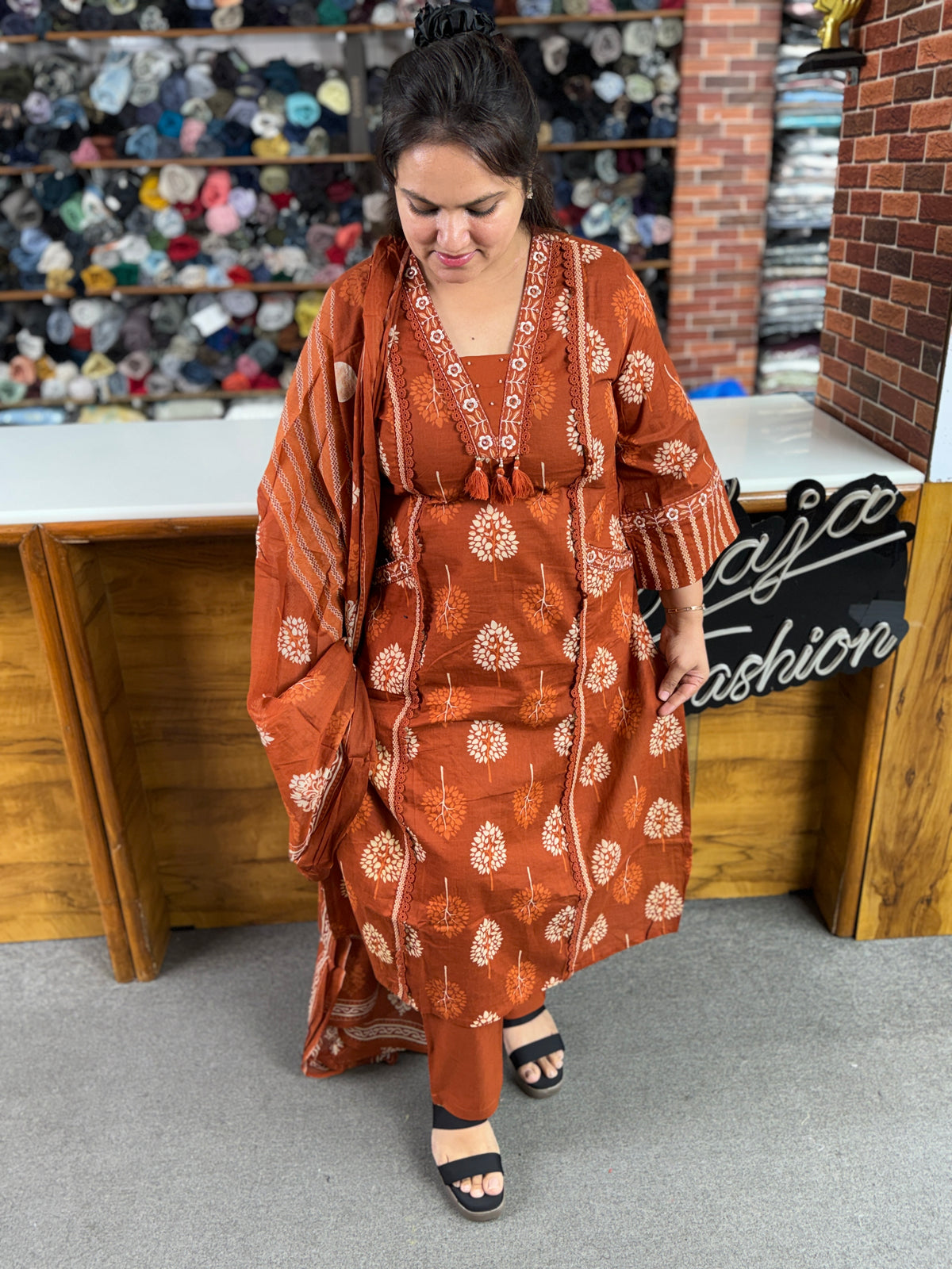Women's Premium Cotton Printed 3-Piece Kurta Set | Raja Fashion