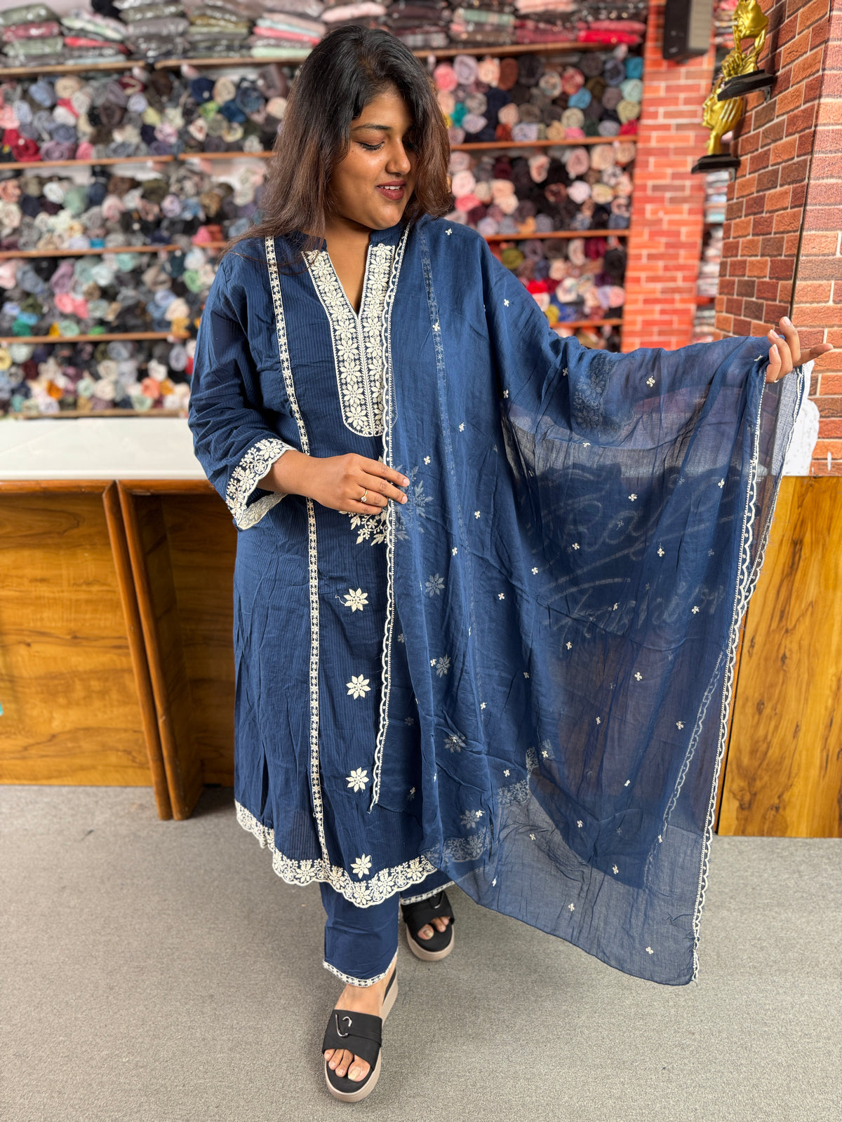 Women's Plus Size Premium Embroidered 3- Piece Kurta Set | Soft & Breathable Ethnic Wear | Raja Fashion