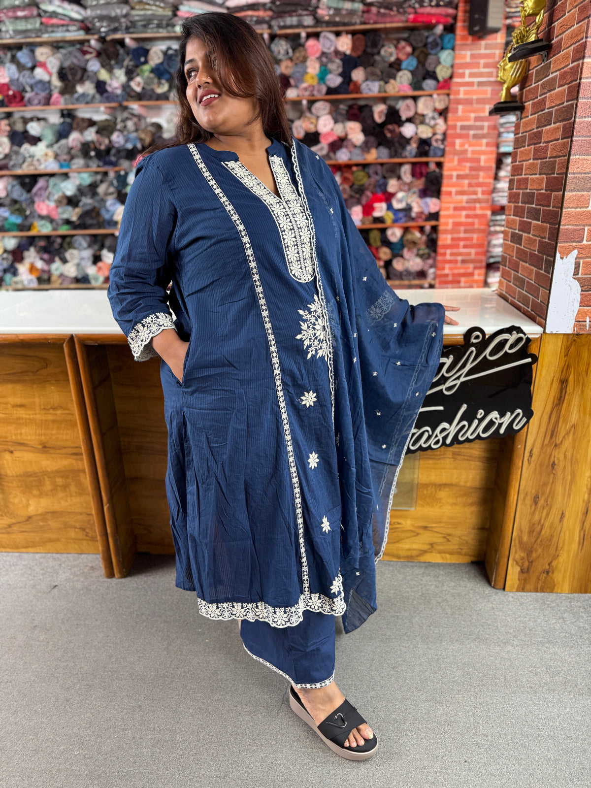 Women's Plus Size Premium Embroidered 3- Piece Kurta Set | Soft & Breathable Ethnic Wear | Raja Fashion
