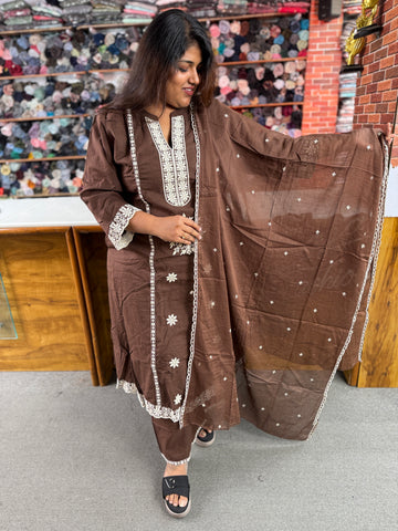 Women's Plus Size Premium Embroidered 3- Piece Kurta Set | Soft & Breathable Ethnic Wear | Raja Fashion