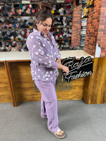 Stylish Floral Co-ord Set for Women | Cotton Embroidery Co-ord Set | Daily Wear & Casual Outfit.