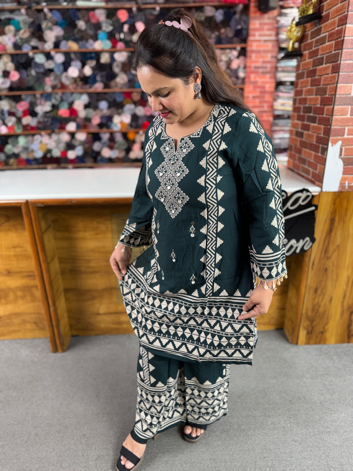 Women's Designer Ethnic Co-Ord Set | Embroidered Kurta Palazzo Set | Luxury Festive & Office Wear