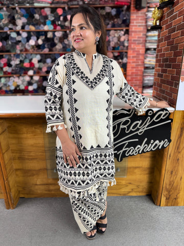Women's Premium Farshi Salwar Co-Ord Set | Designer Embroidered Kurta with Farshi Salwaar | Luxury Ethnic Wear