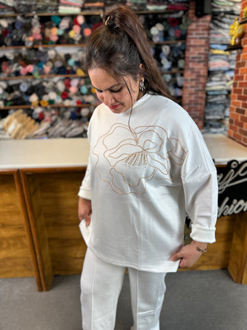 Women Imported Designer Floral Co-Ord Set | Baggy Drop Shoulder Luxe Fit