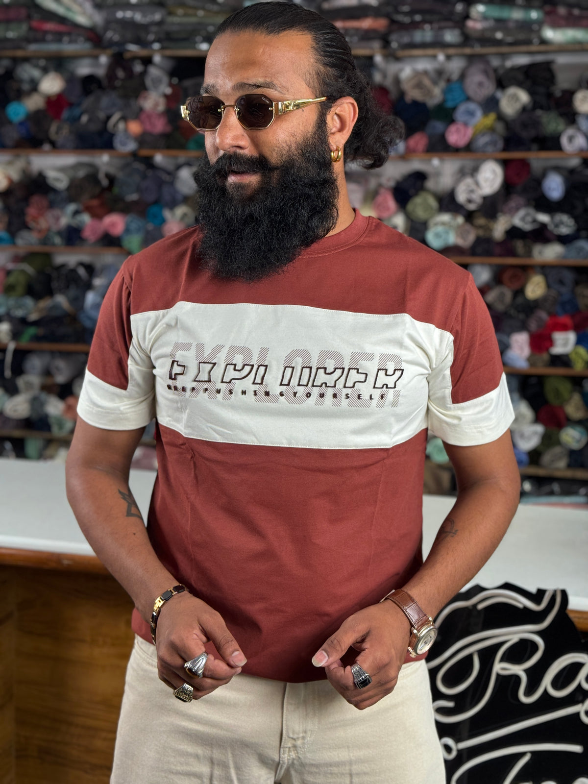 Men’s Colorblock Printed Casual T-Shirt