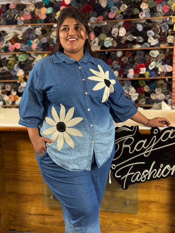 Plus Size Denim Co-Ord Set for Women – Casual Travel Look