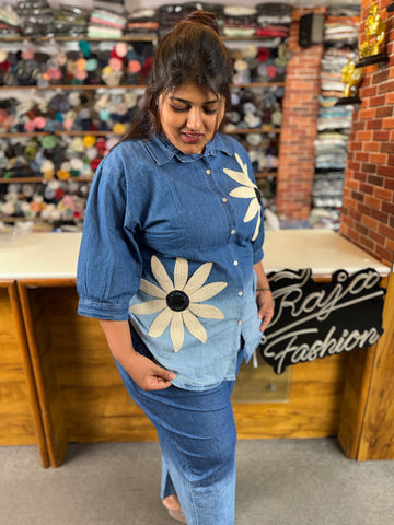 Plus Size Denim Co-Ord Set for Women – Casual Travel Look