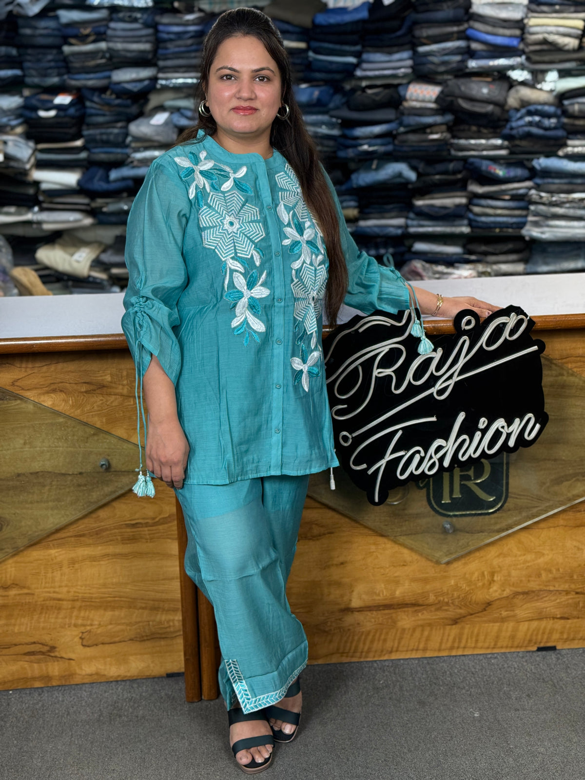 Aqua Grace Embroidered Co-ord Set