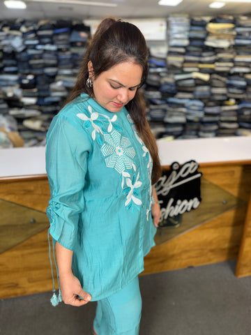 Aqua Grace Embroidered Co-ord Set