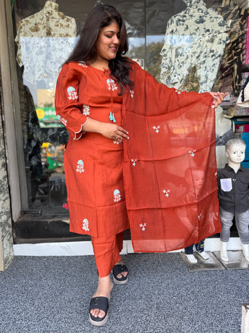 Timeless Embroidered Kurta Pant Set for Women