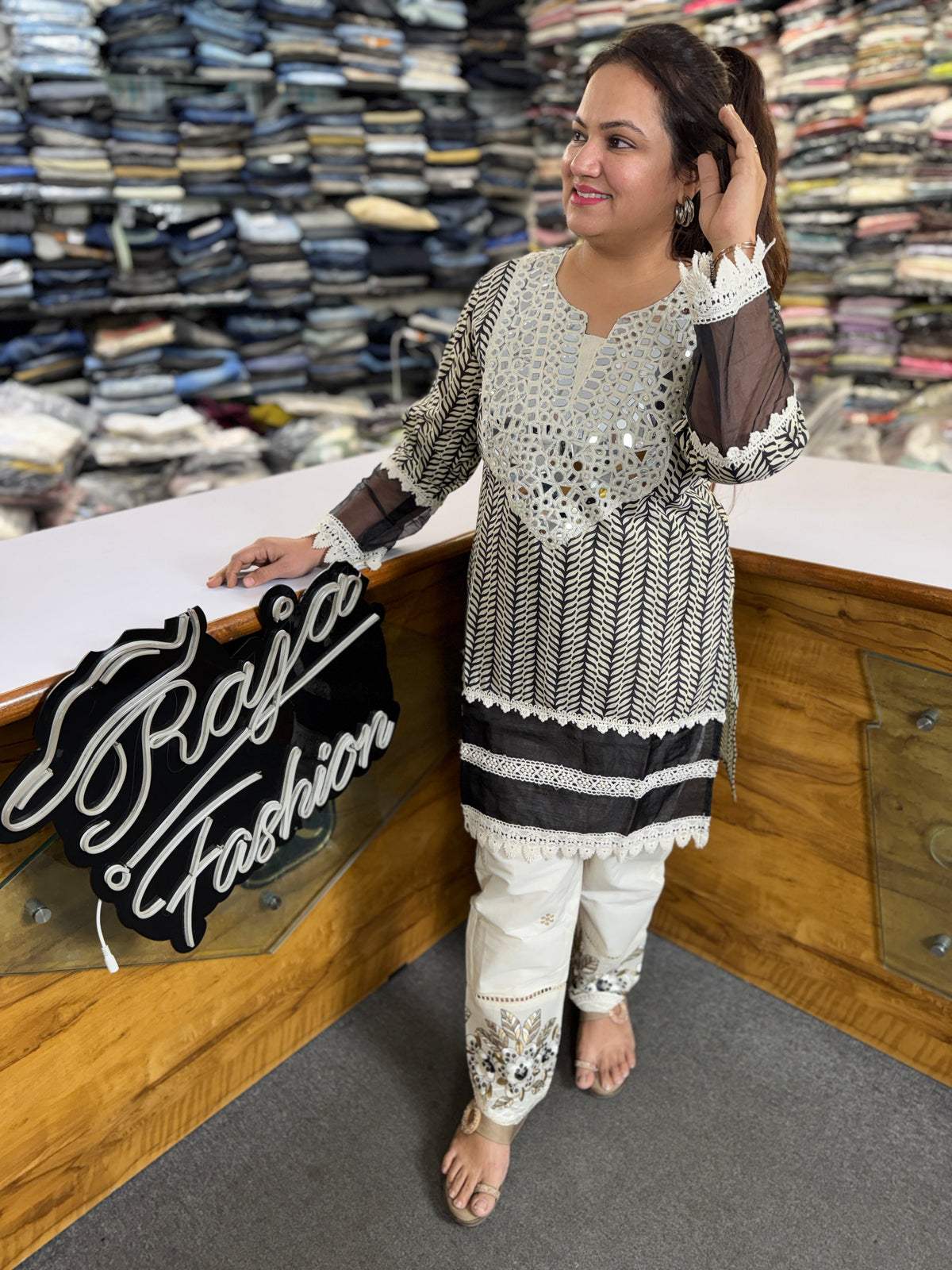 Classic Black Ivory Kurta Set - Raja Fashion 👑