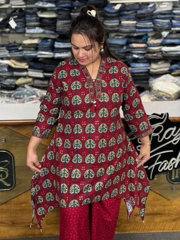 Royal Print Cotton 3-Piece Ethnic Set – Raja Fashion 👑