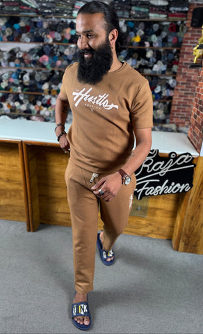 Men Woody Brown Co-Ord Set