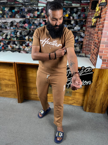 Men Woody Brown Co-Ord Set