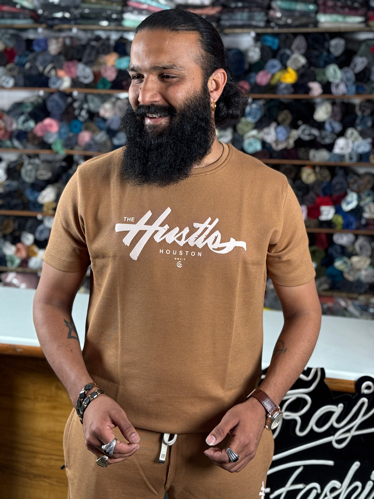 Men Woody Brown Co-Ord Set