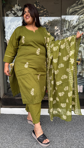Plus Size Kurta Set with Dupatta 💚