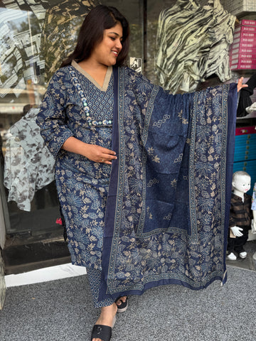 Plus Size Cotton Kurta Set with Dupatta – Raja Fashion 👑