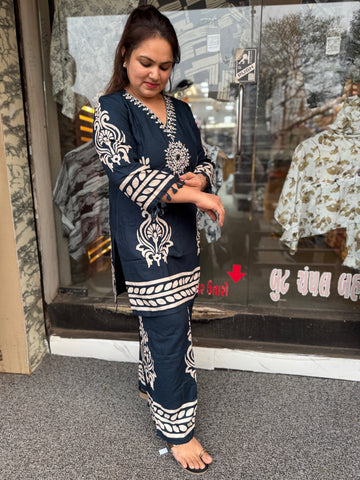 Heritage Bloom German Rayon Co-Ord for Women👑
