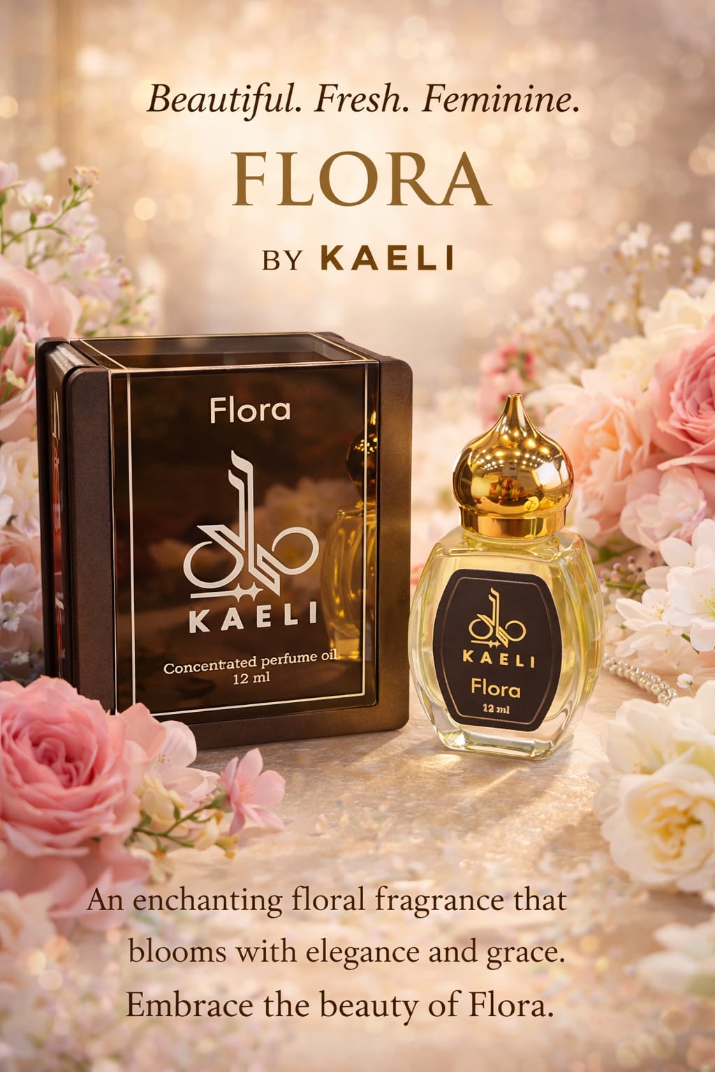 Flora Premium Floral Attar Oil – Long Lasting Alcohol-Free Perfume (12ml)
